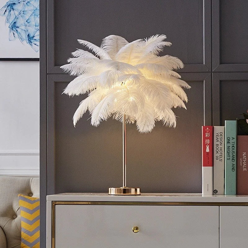 Ostrich Feather Lamp