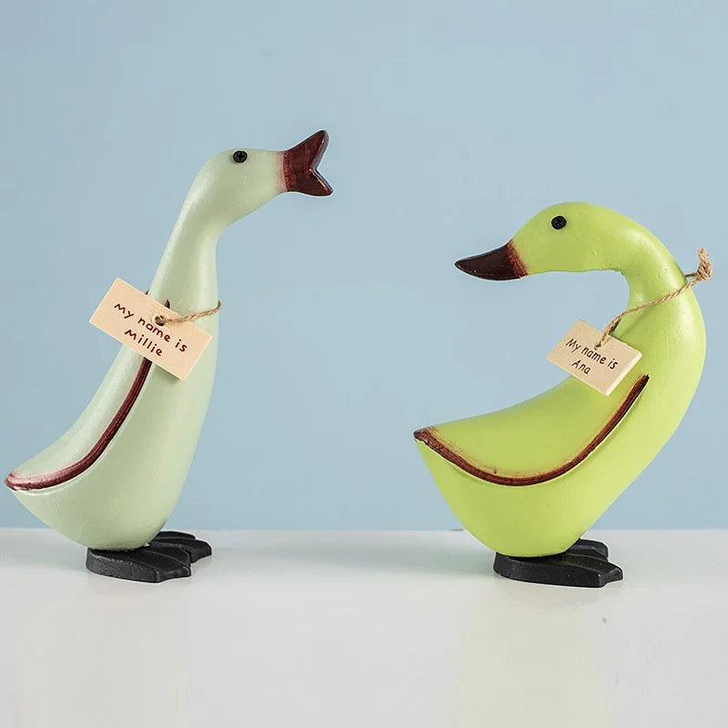 Handcrafted Wooden Duck Figurines – Millie