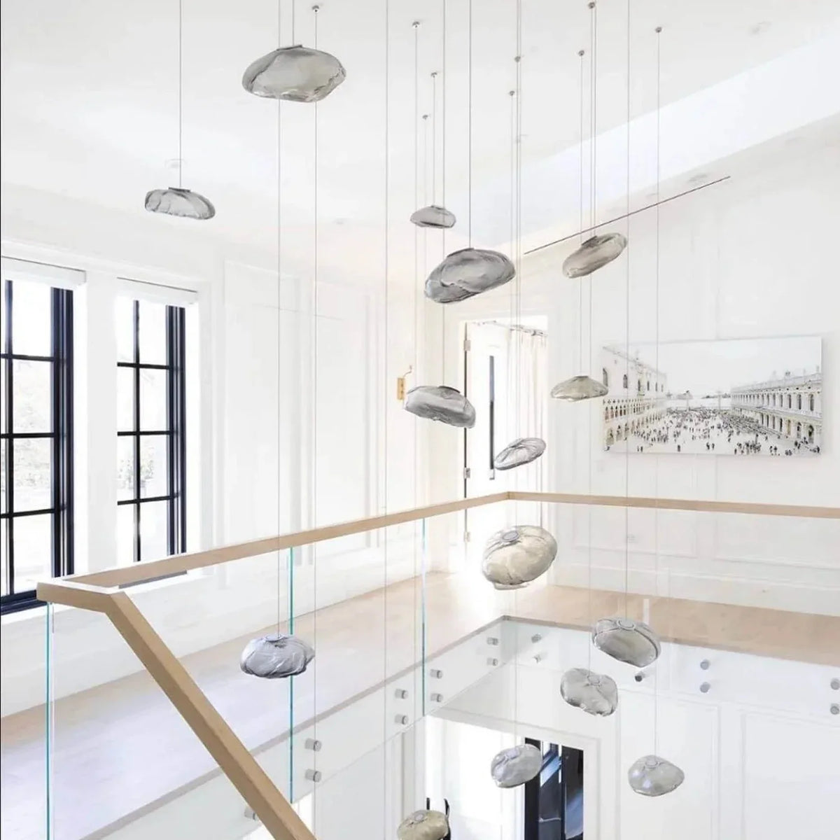 Halo Round Faceted Glass Chandelier