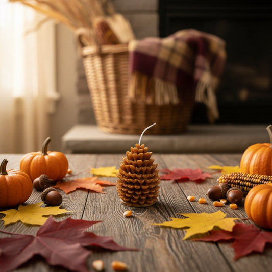 Candela Pigna | Artigianale | Decorazione Rustica Autunnale