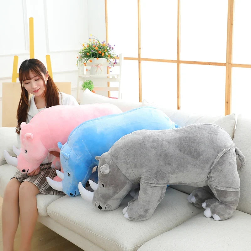 Plush Rhinoceros Stuffed Animal – Super Soft Kawaii Rhino Pillow Toy