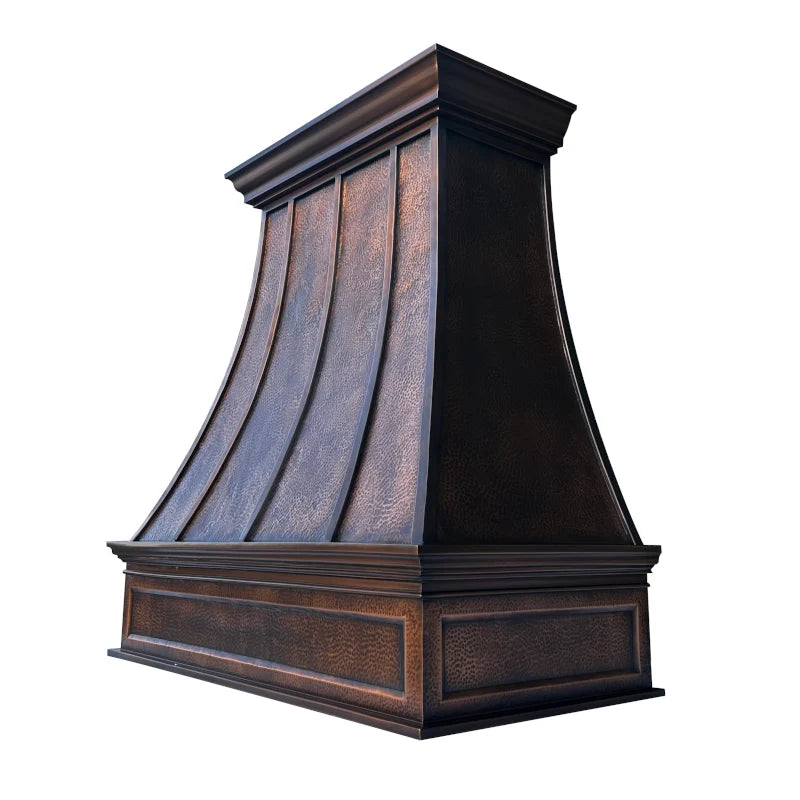 Custom Copper Range Hood Wall Mount – Luxury Farmhouse Kitchen Vent with Crown-Style Design