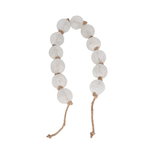 Frosted Glass Bead Garland Jute Cord Accent 3 in