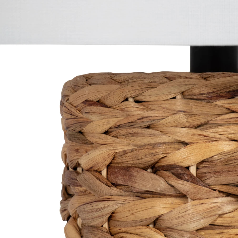 Seabrook Handwoven Seagrass Table Lamp with Linen Shade
