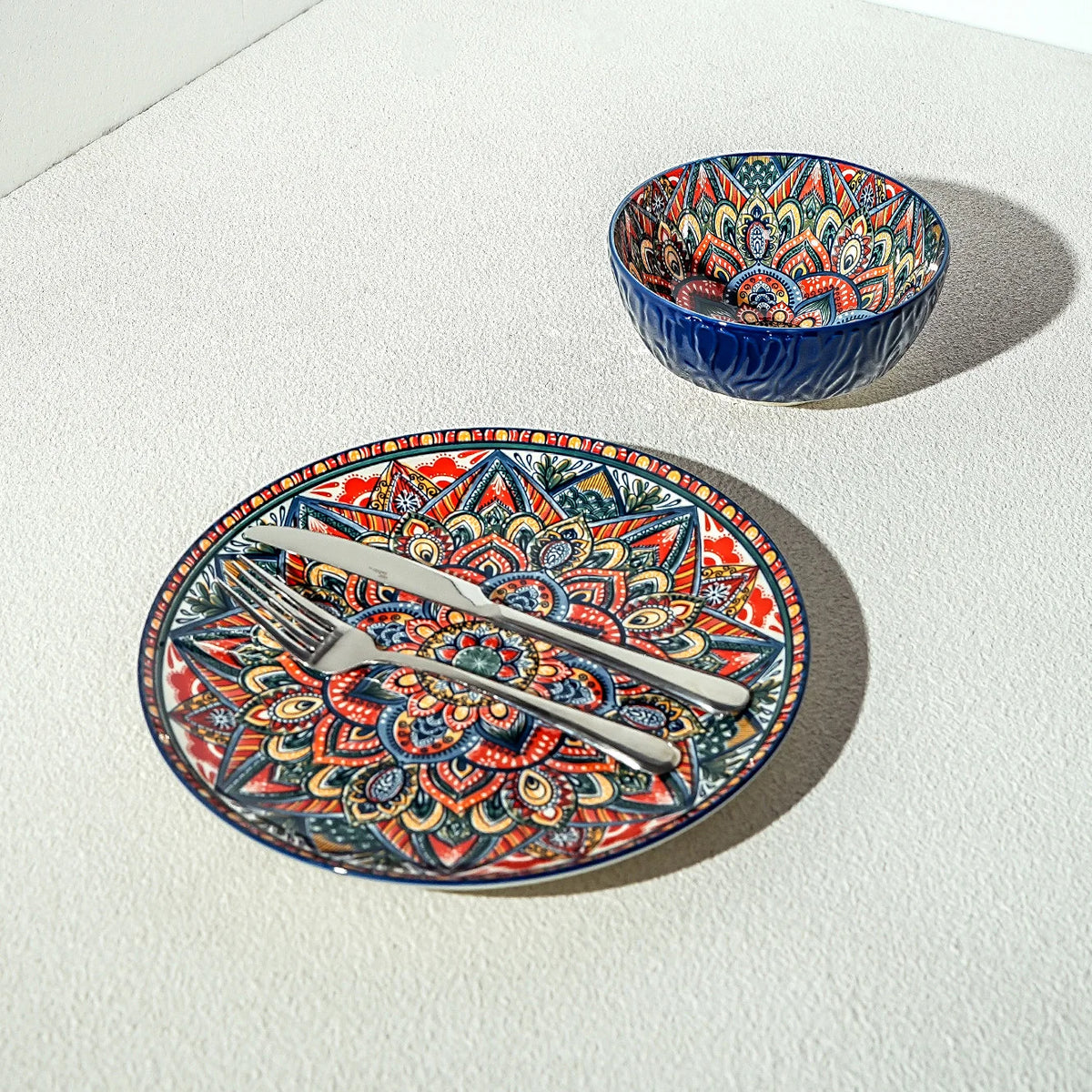 Azure Bohemian 20-Piece Ceramic Dinnerware Set