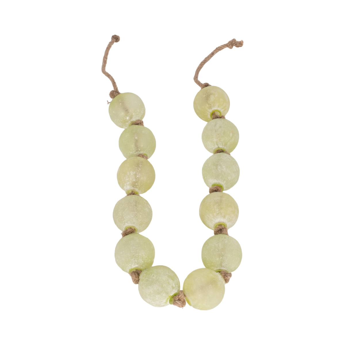 Frosted Glass Bead Garland Jute Cord Accent 3 in 20871