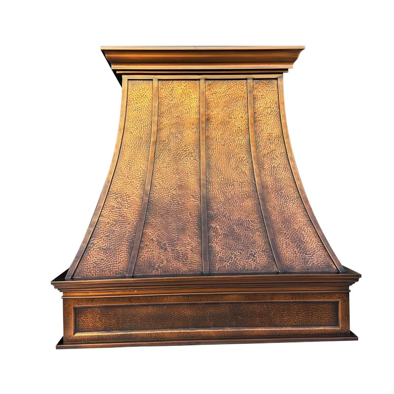 Custom Copper Range Hood Wall Mount – Luxury Farmhouse Kitchen Vent with Crown-Style Design