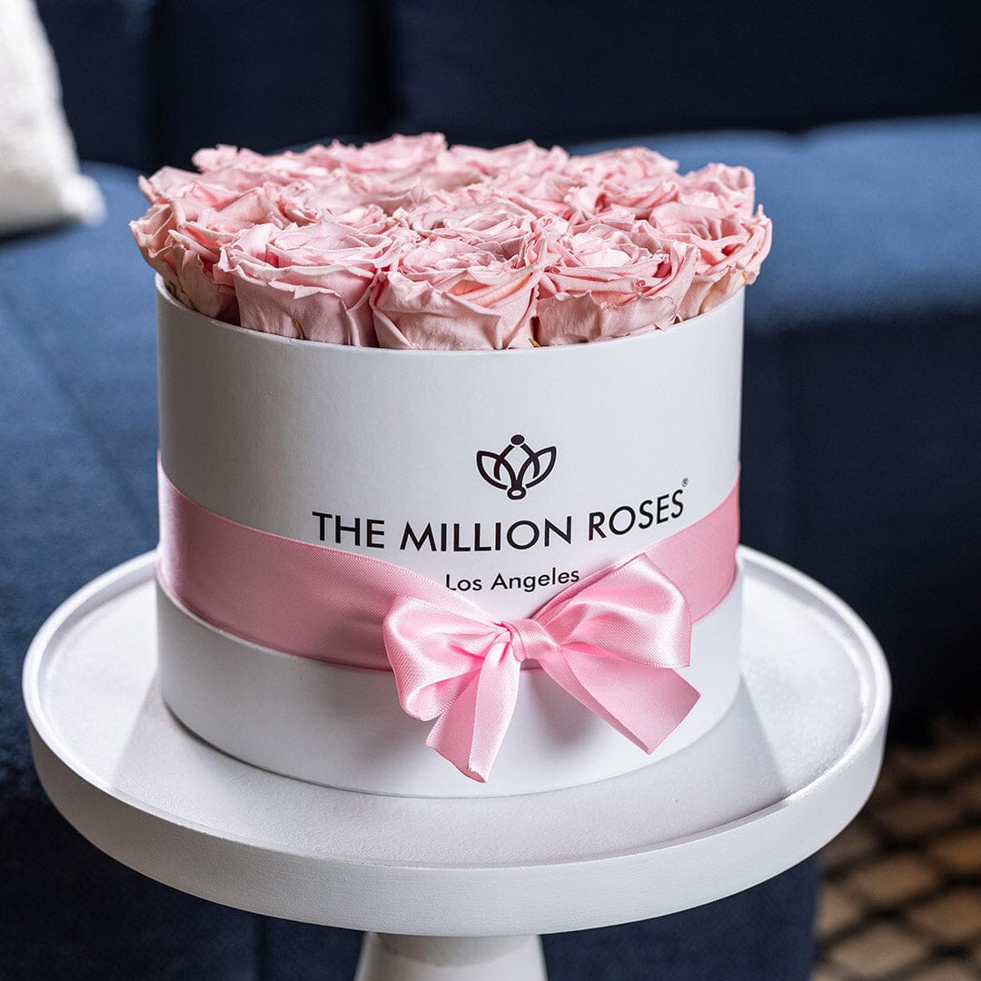 Scatola Bianca Classica | Rose Rosa Chiaro