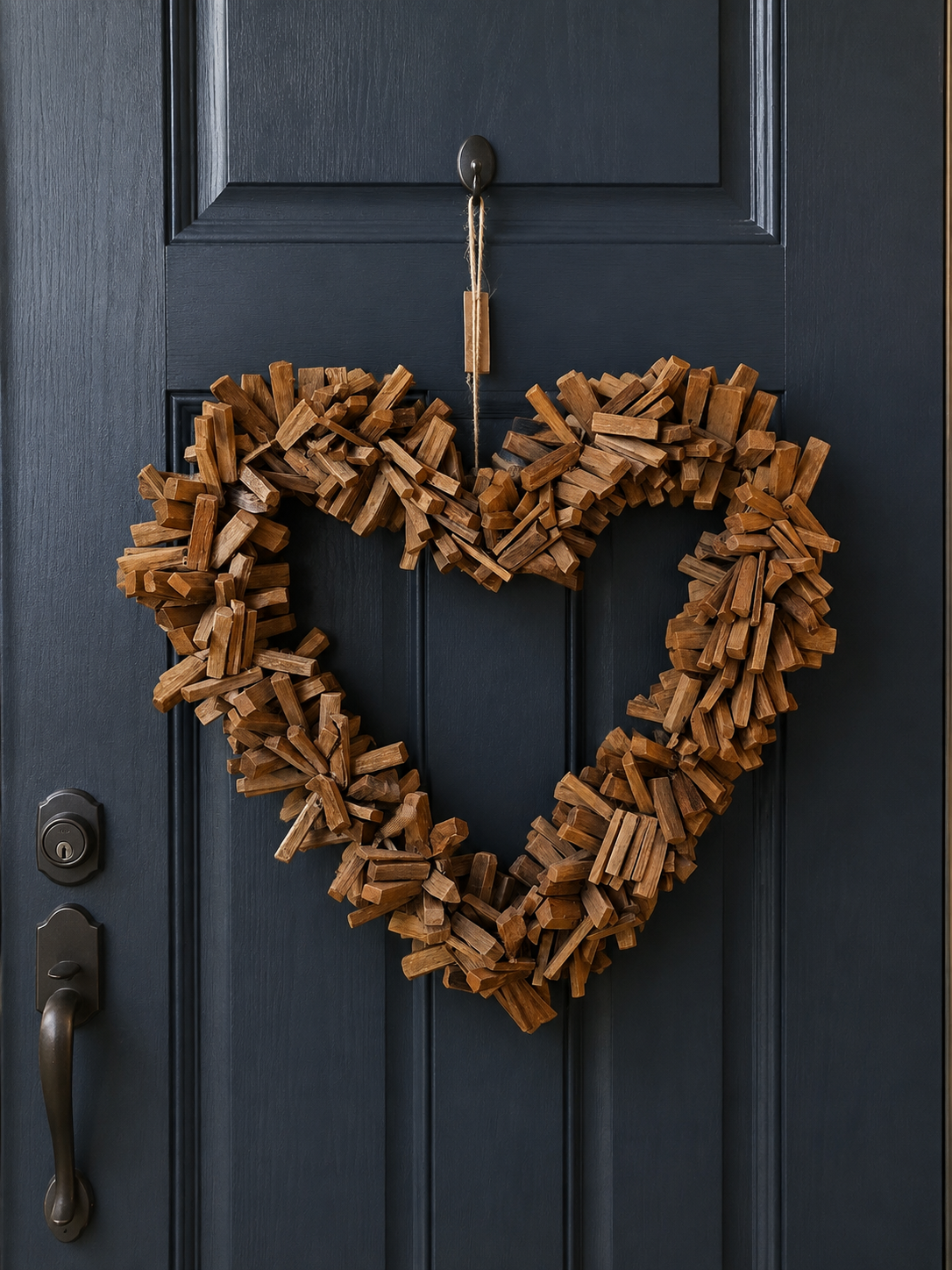 Natural Driftwood Heart Wreath – 14" x 16" Coastal Wall Décor