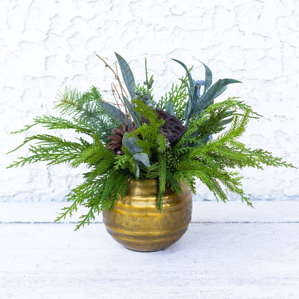 Faux Real Evergreen Holiday Petite Bouquet