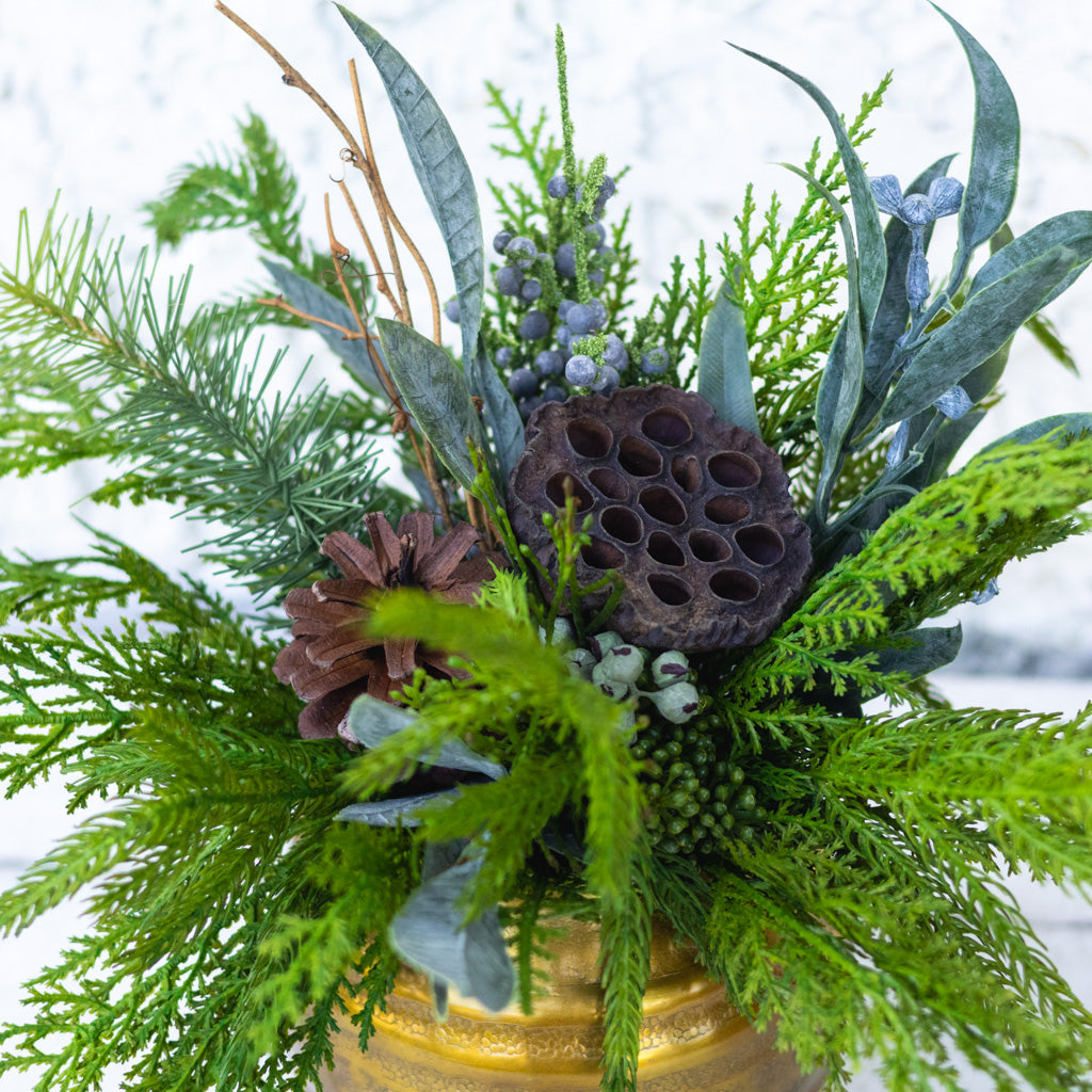 Faux Real Evergreen Holiday Petite Bouquet