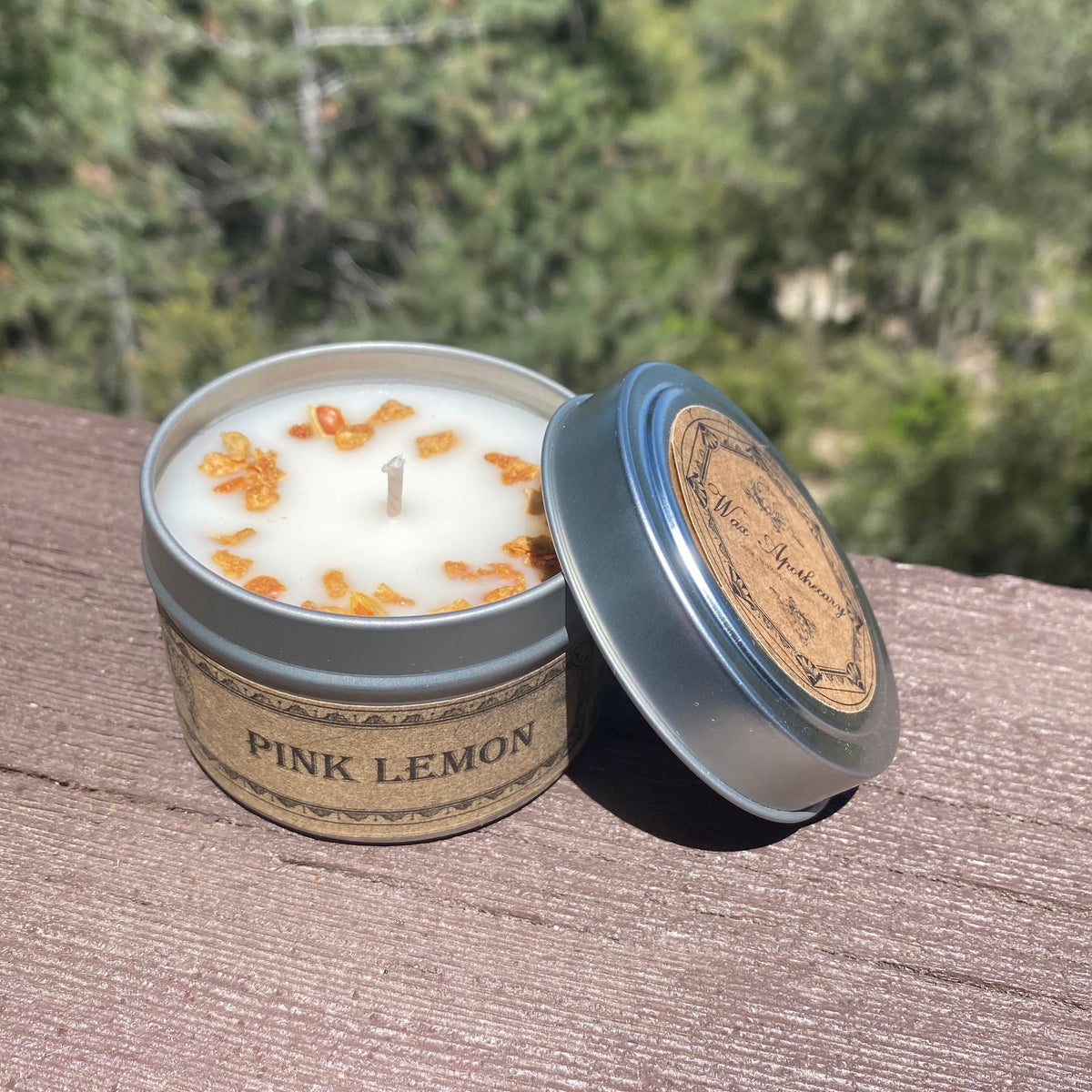 Pink Lemon Botanical Candle Travel Tin