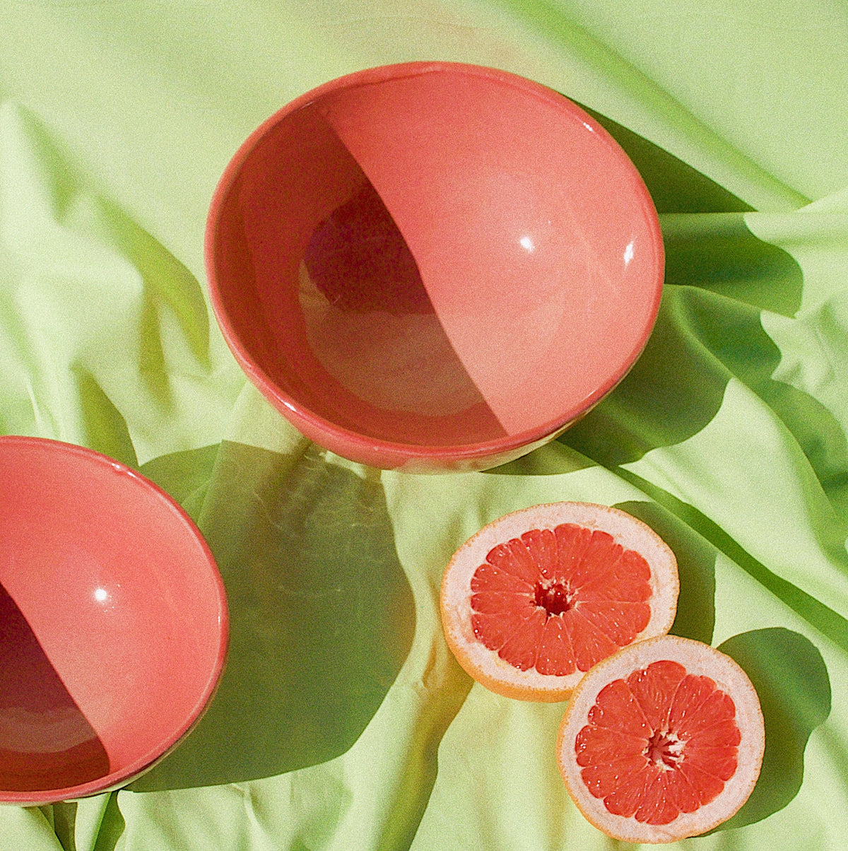 Medium bowl with coral glaze