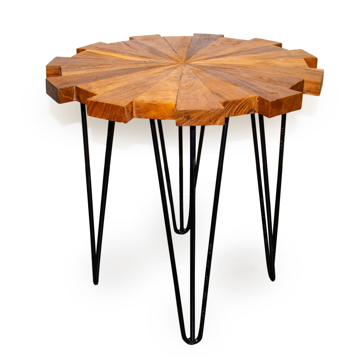 Teak Wood Medallion Accent Table