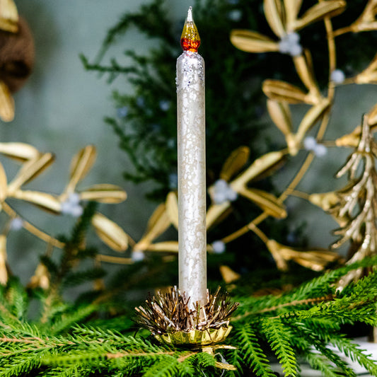 Silver Mercury Glass Candle Ornament