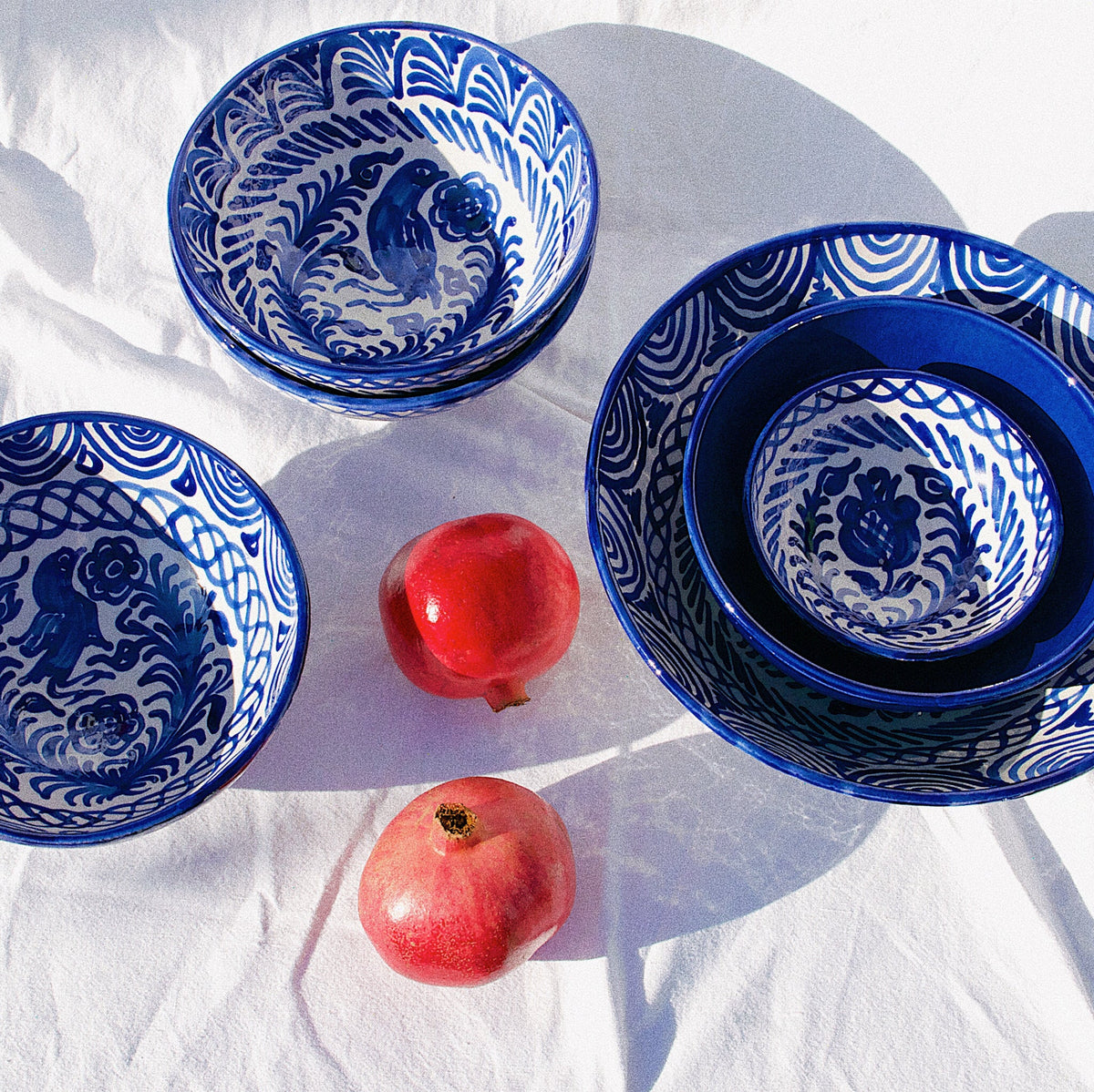 Large bowl with hand painted designs
