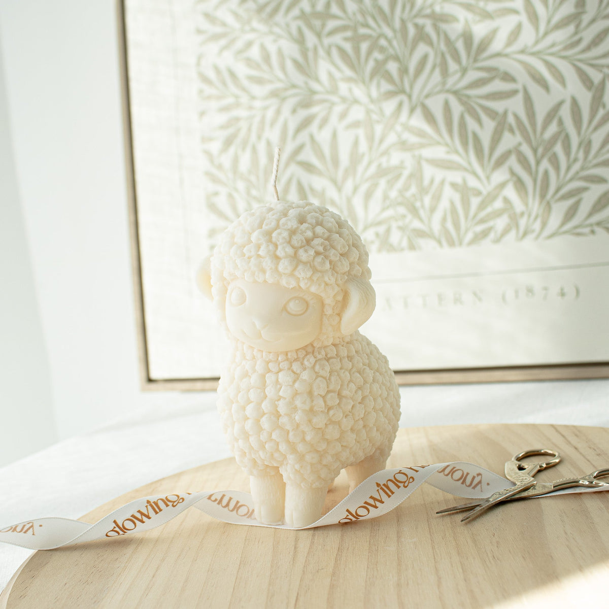 Easter Lamb Candle, Farmhouse Sheep Candle Decor