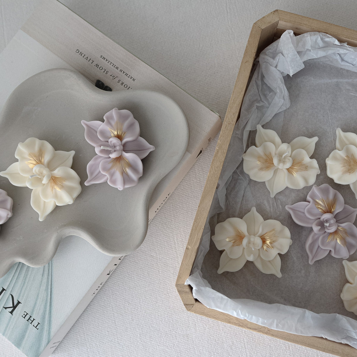Orchid-Shaped Mini Candles | Floral Party Favor Candles