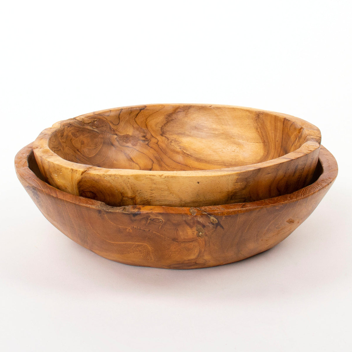 Teak Round Bowls Set of 2