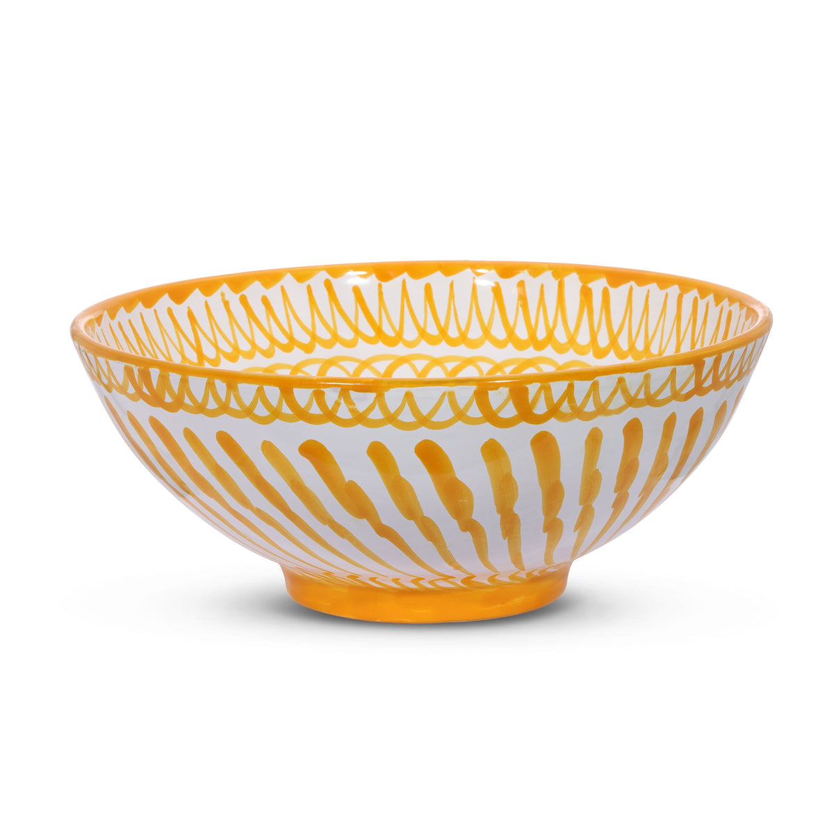 Large bowl with hand painted designs