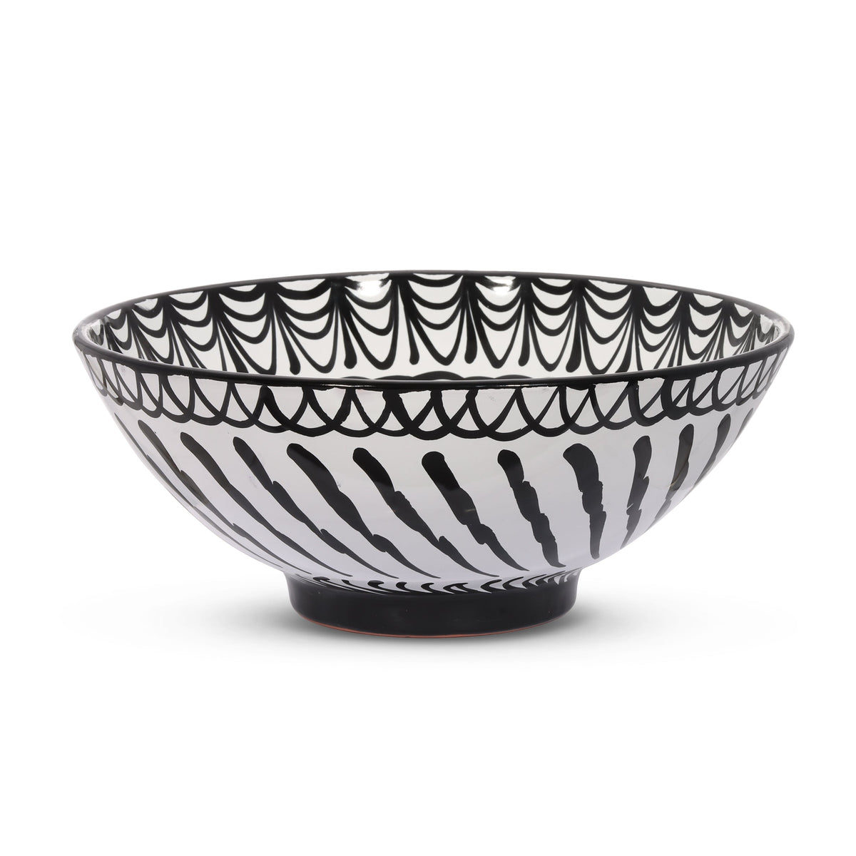 Large bowl with hand painted designs