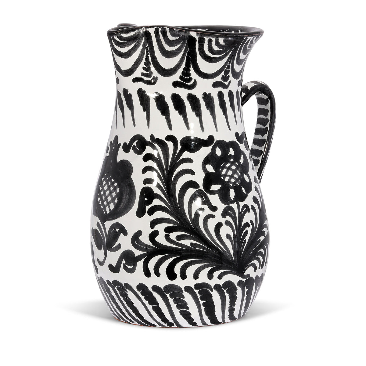 Large pitcher with hand painted designs
