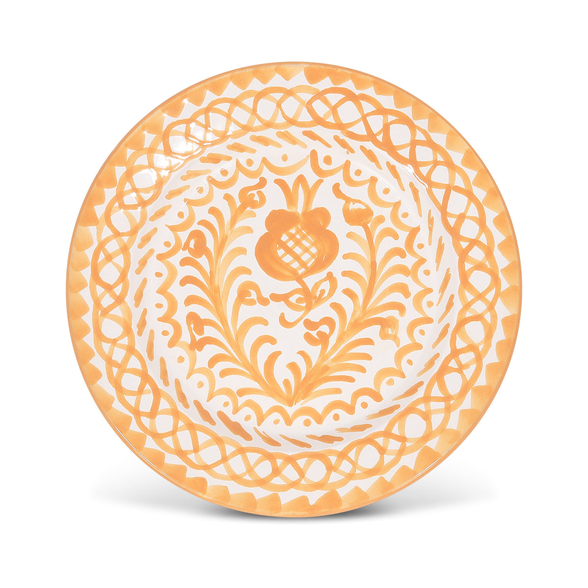 Salad plate with hand painted designs