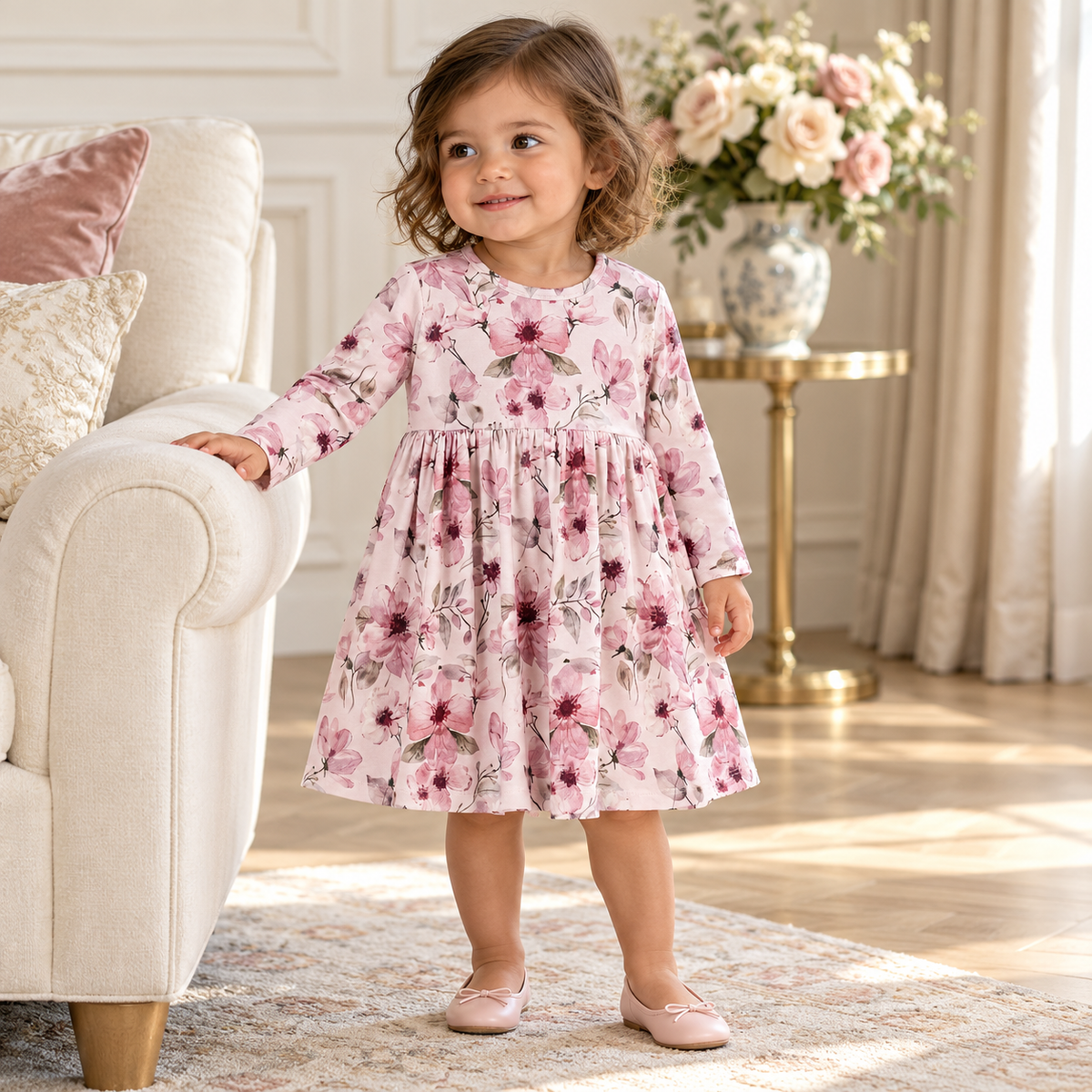 Watercolor Floral Bamboo Dress