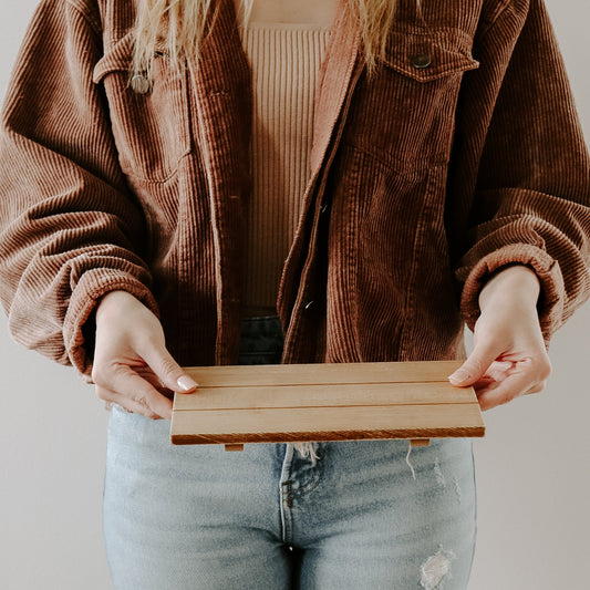 Plateau rectangulaire en bois naturel