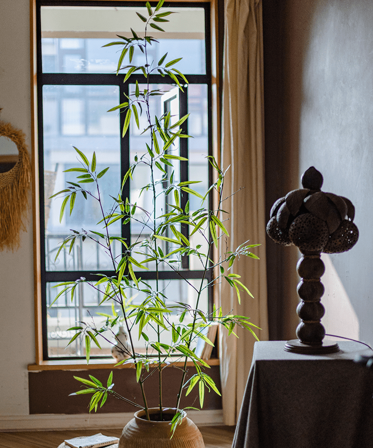 Artificial Bamboo Stem Faux Screen Plant Set of 10