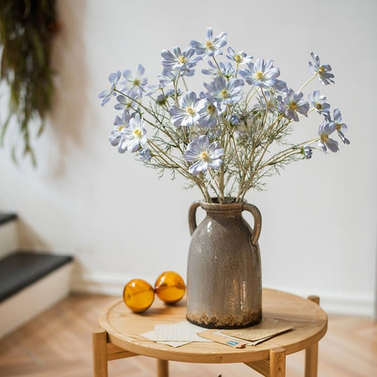 Gambo di cosmo in finta seta blu, altezza 61 cm