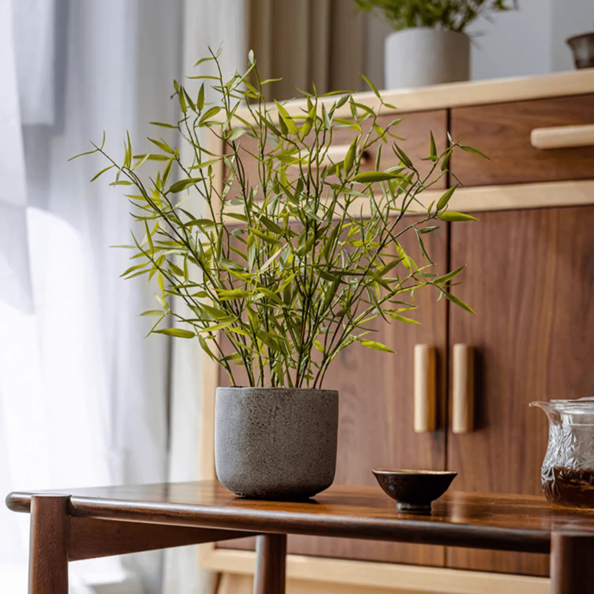 Realistic Mini Bamboo Leaf Potted Plant
