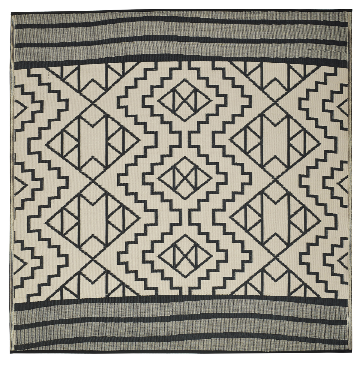 Kilimanjaro - Black Geometric Outdoor Rug for Patio FINAL SALE