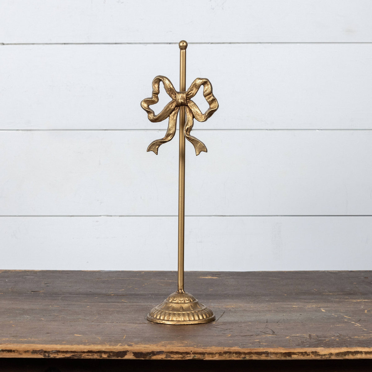 Gold Wreath Stand with Bow – 15.25" & 18.25" Sizes