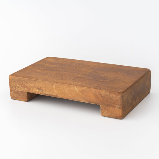 Support en teck fait main | Plateau de présentation rectangulaire pour décoration intérieure