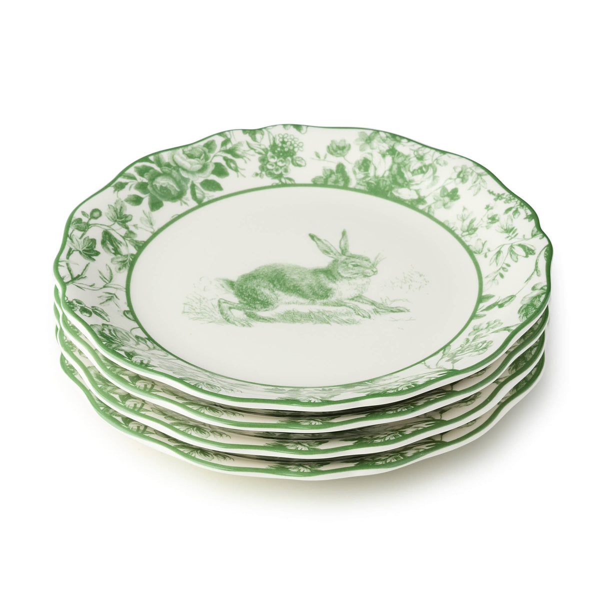 Le Jardin Green & White Easter Dinnerware - Set of Four