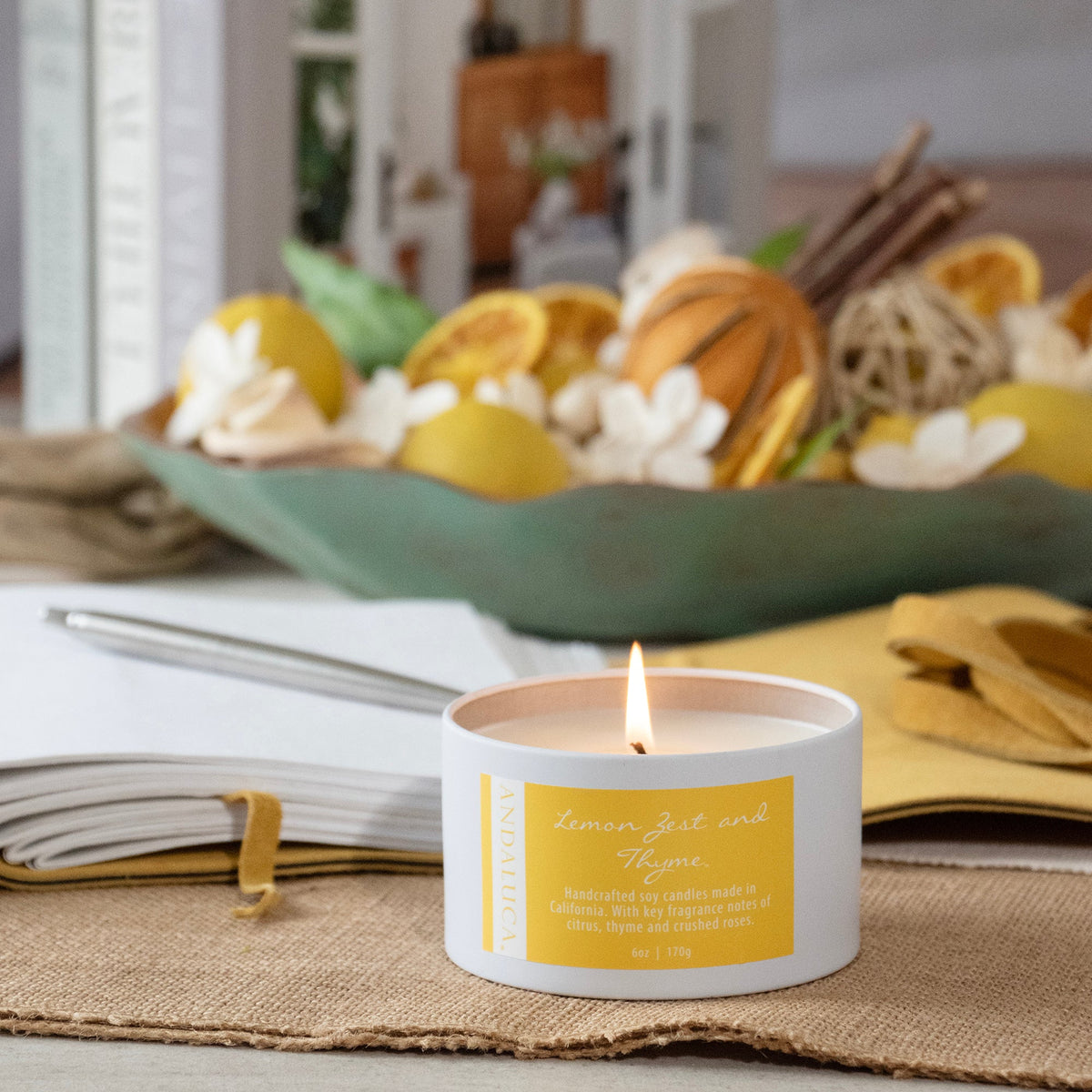 Lemon Zest and Thyme 6 oz. Tin Candle