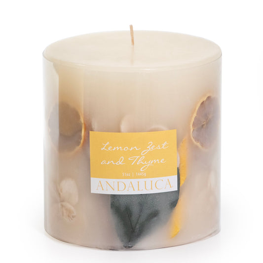 Lemon Zest & Thyme Botanical Pillar Candle