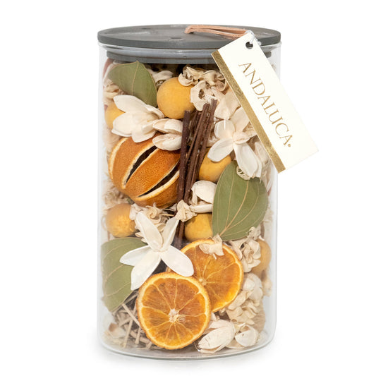 Barattolo di pot-pourri al profumo di scorza di limone e timo