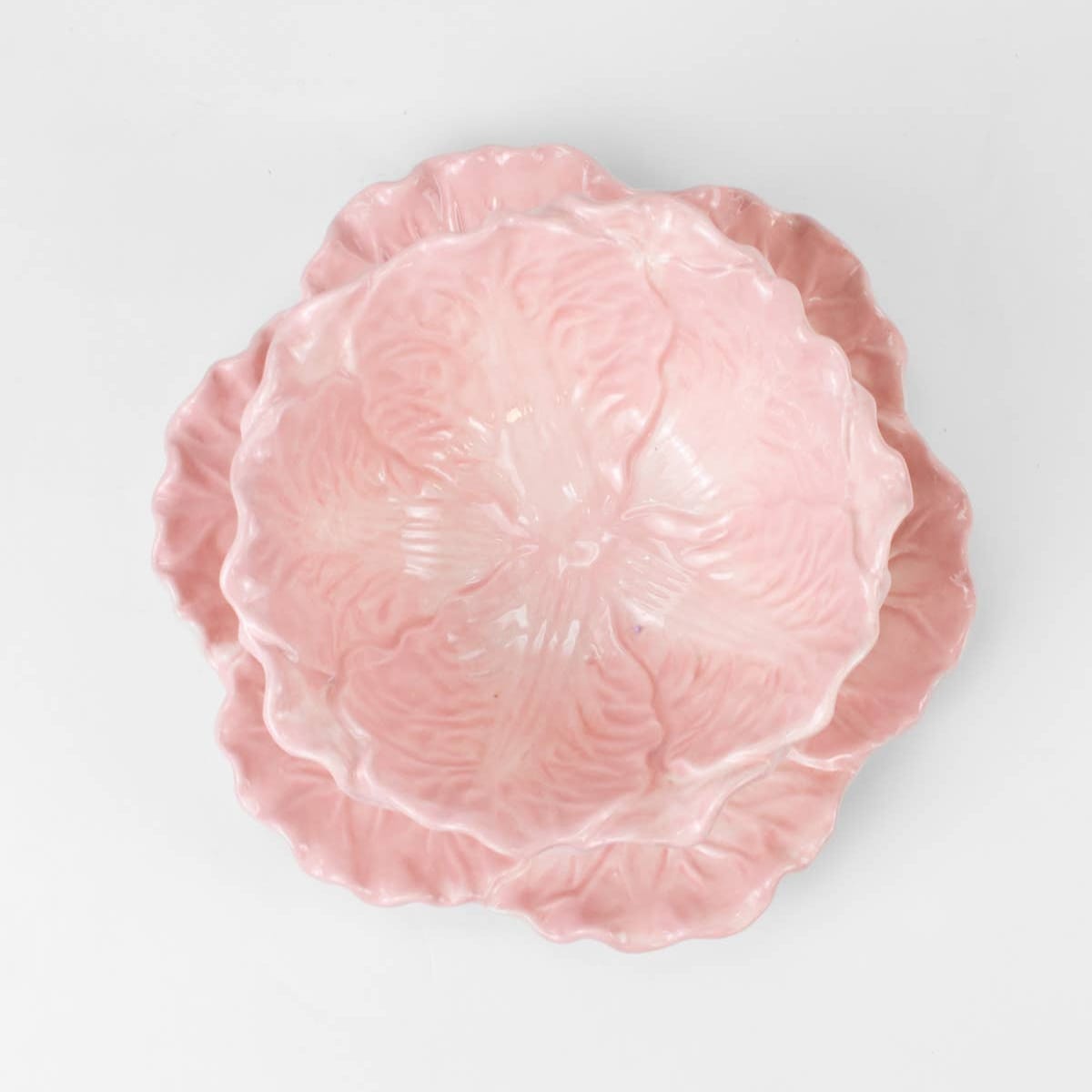 Royal Standard Light Pink Cabbage Bowl & Plate - Set of Four