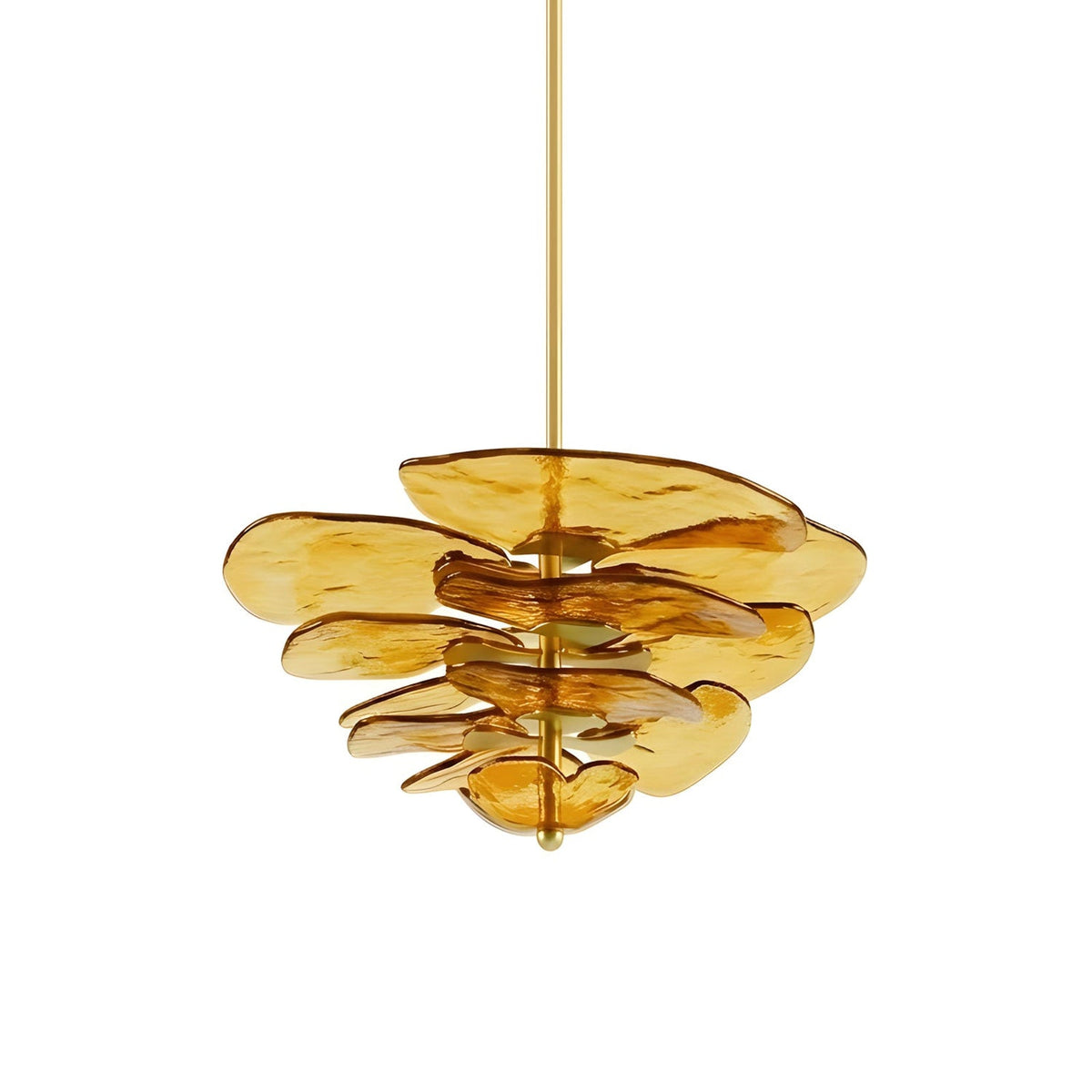 Lotus Leaf Layered Glass Chandelier