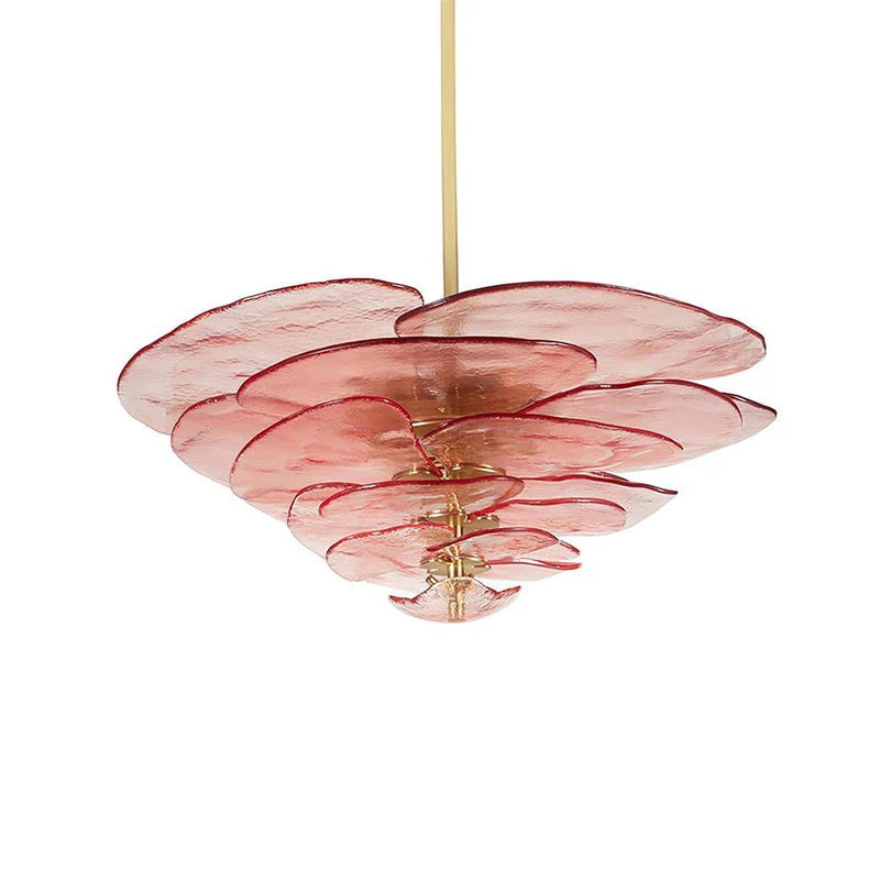 Lotus Leaf Layered Glass Chandelier