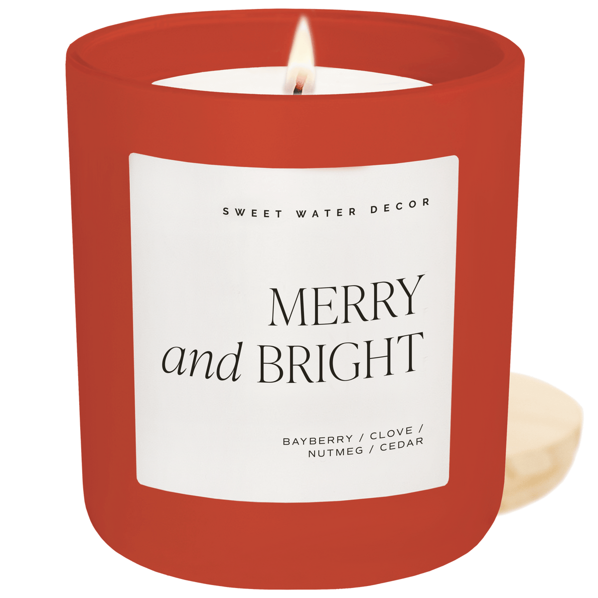 Merry and Bright Soy Candle - Red Matte Jar - 15 oz New
