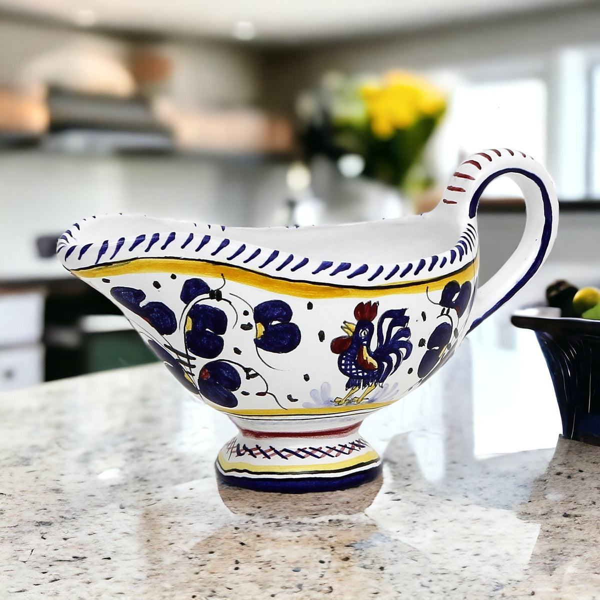 ORVIETO BLUE ROOSTER: Gravy Sauce Boat
