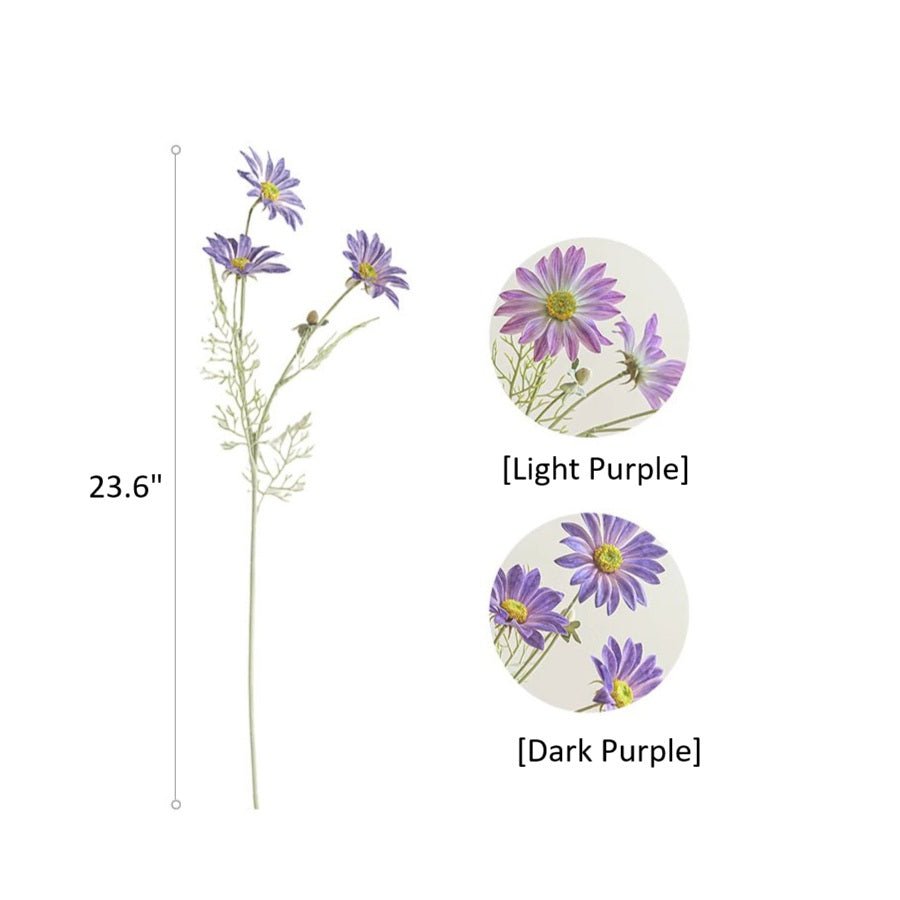 Summer Chrysanthemum Flower Stem in Purple 23.6" Tall