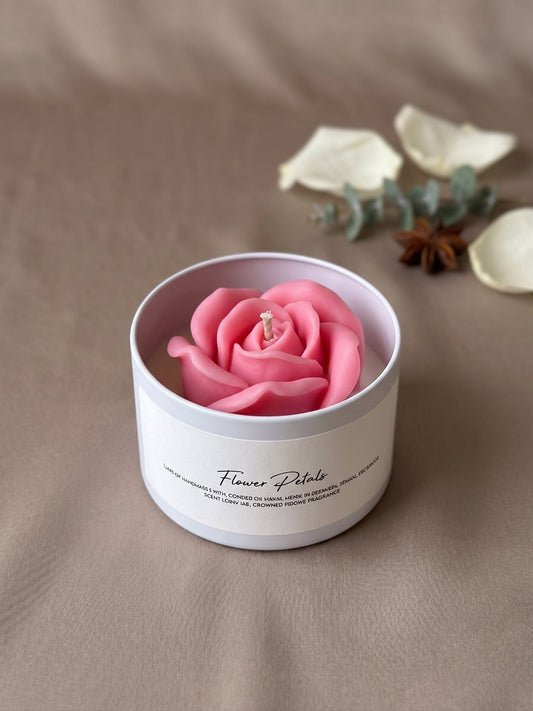 Candela alla rosa in vasetto