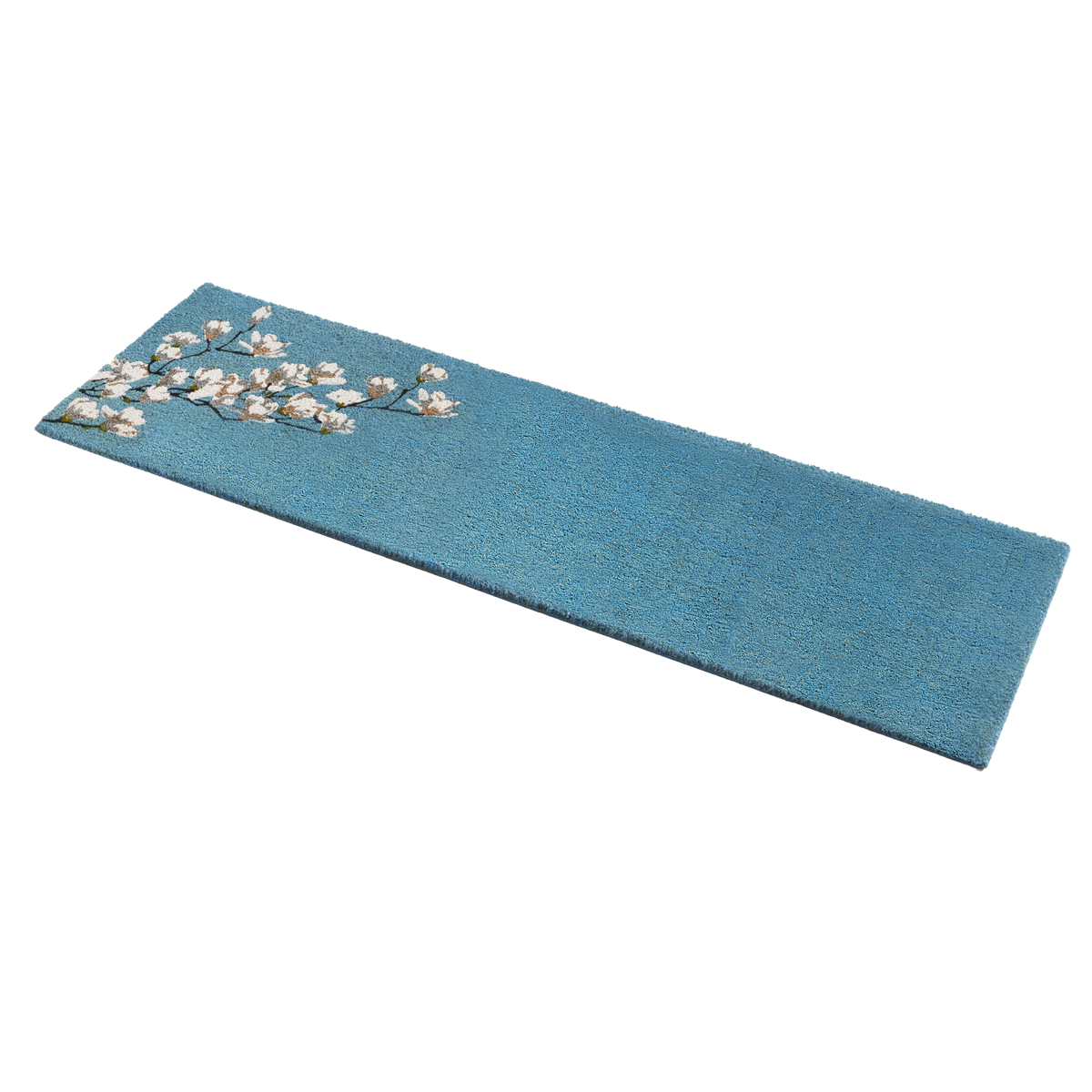 Magnolia Branch - Blue Coir Doormat