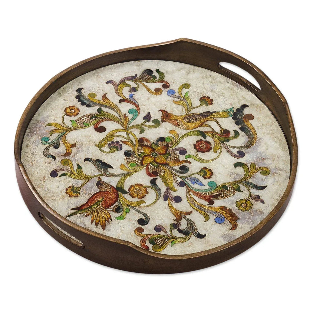 Bellagio Renaissance Bird Inlay Tray