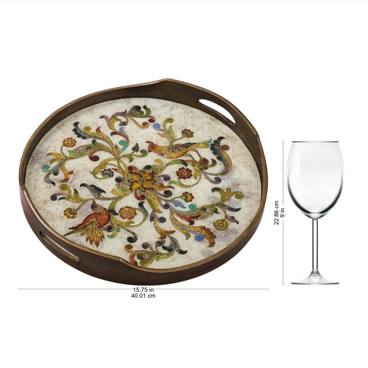 Bellagio Renaissance Bird Inlay Tray