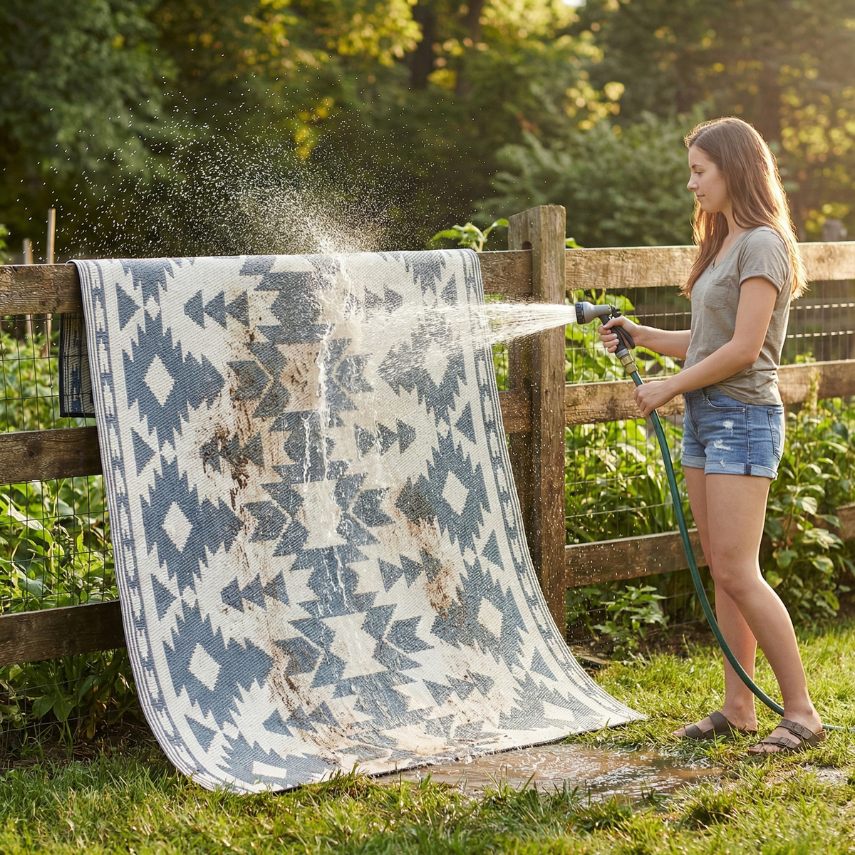 Miramar - Gray Geometric Outdoor Rug for Patio FINAL SALE